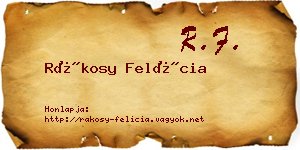 Rákosy Felícia névjegykártya